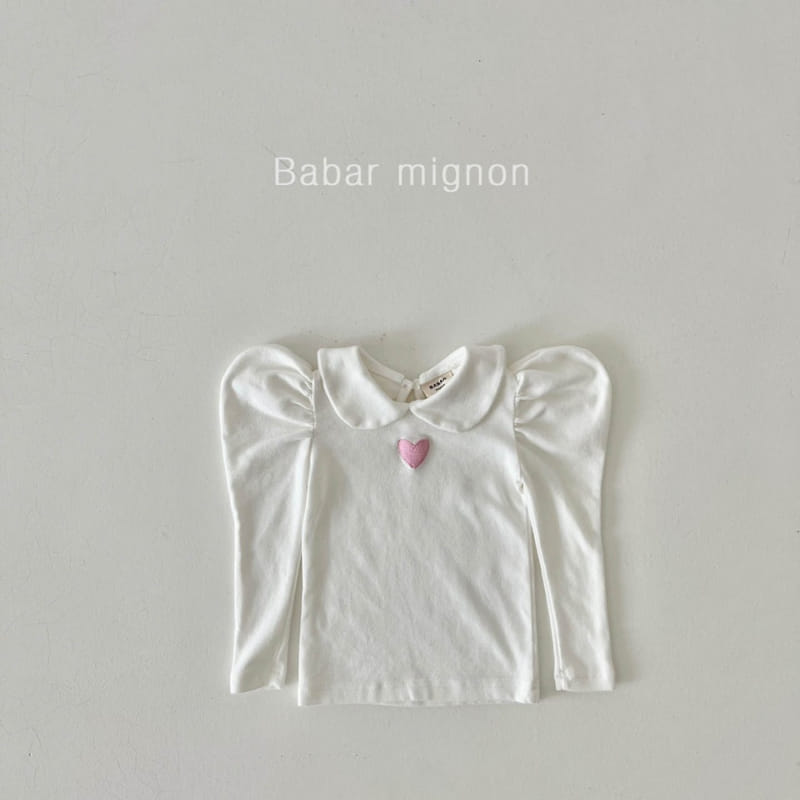 Babar Mignon - Korean Children Fashion - #designkidswear - Heart Puff Tee - 6