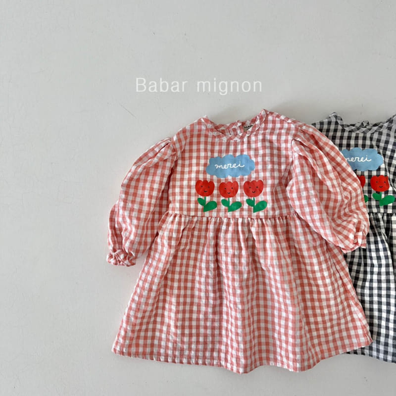 Babar Mignon - Korean Children Fashion - #designkidswear - Tulip Check One-piece - 2