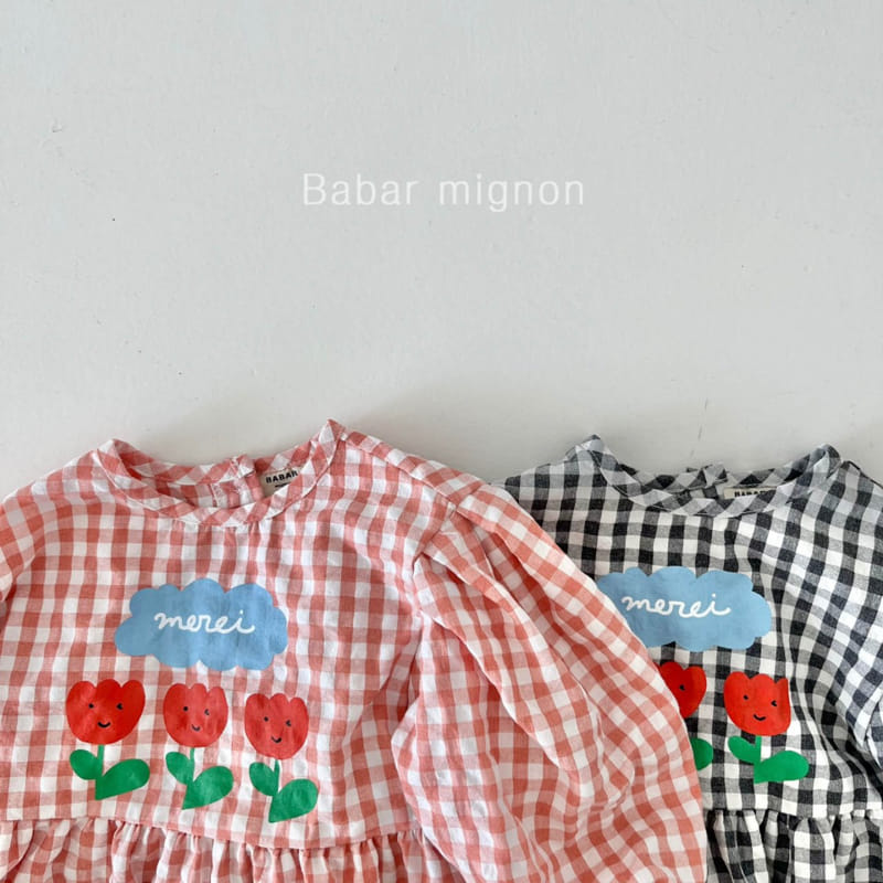 Babar Mignon - Korean Children Fashion - #discoveringself - Tulip Check One-piece - 3