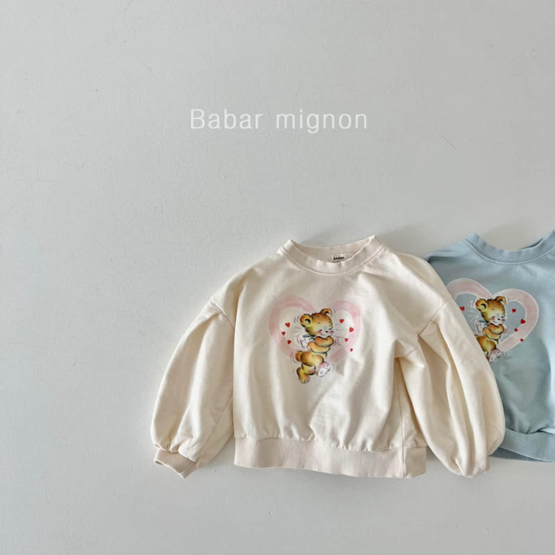 Babar Mignon - Korean Children Fashion - #kidsstore - Heart Bear Sweatshirt - 2