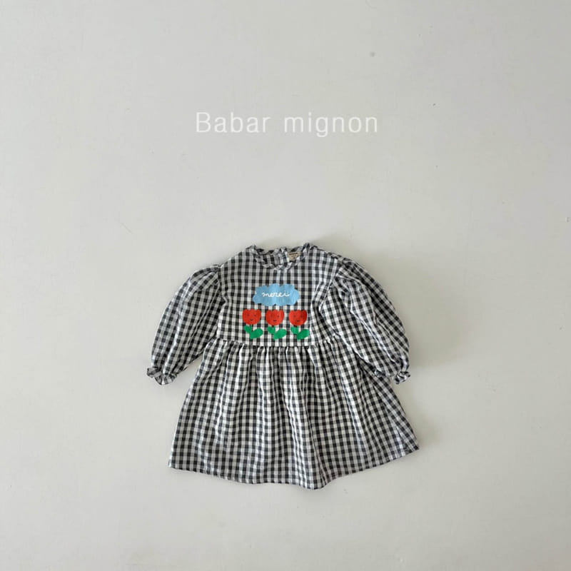 Babar Mignon - Korean Children Fashion - #kidsstore - Tulip Check One-piece - 6