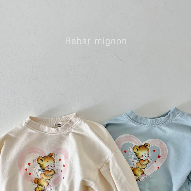 Babar Mignon - Korean Children Fashion - #kidzfashiontrend - Heart Bear Sweatshirt - 3