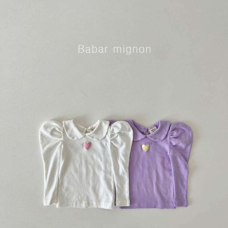 Babar Mignon - Korean Children Fashion - #minifashionista - Heart Puff Tee