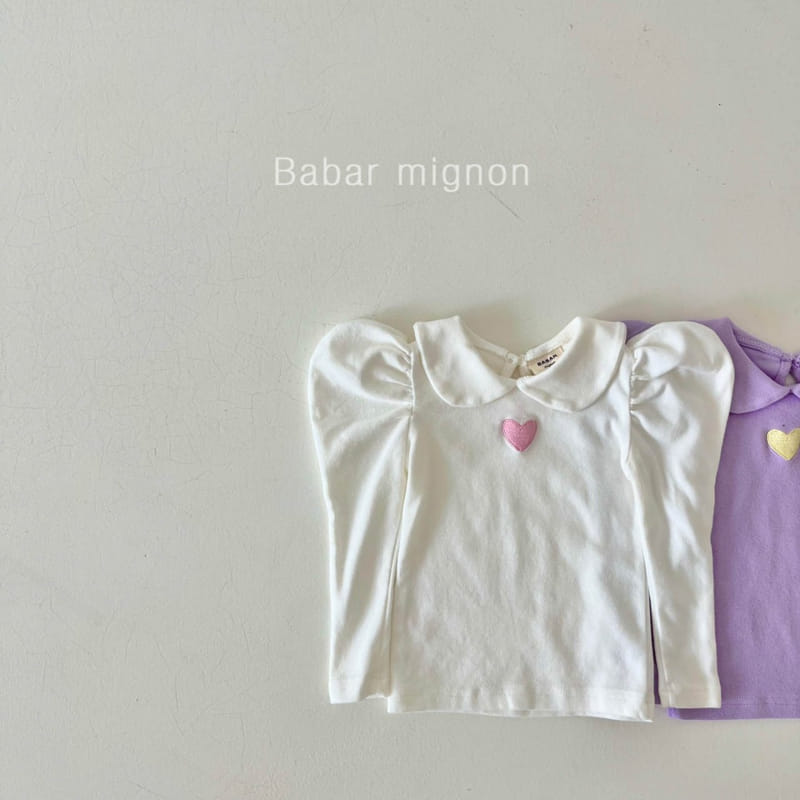 Babar Mignon - Korean Children Fashion - #prettylittlegirls - Heart Puff Tee - 2