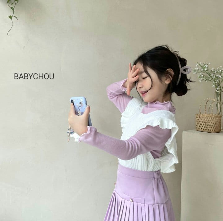 Babychou - Korean Children Fashion - #childofig - Frill Vest - 6
