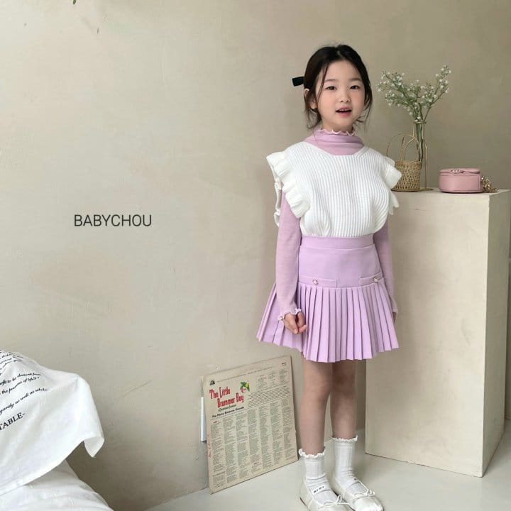 Babychou - Korean Children Fashion - #childrensboutique - Frill Vest - 7