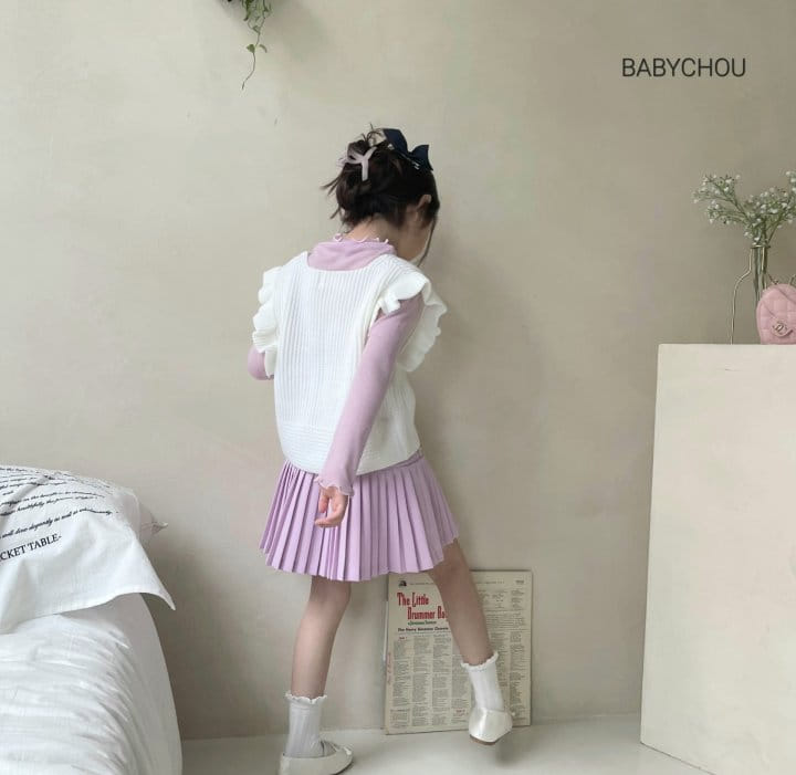 Babychou - Korean Children Fashion - #designkidswear - Frill Vest - 8