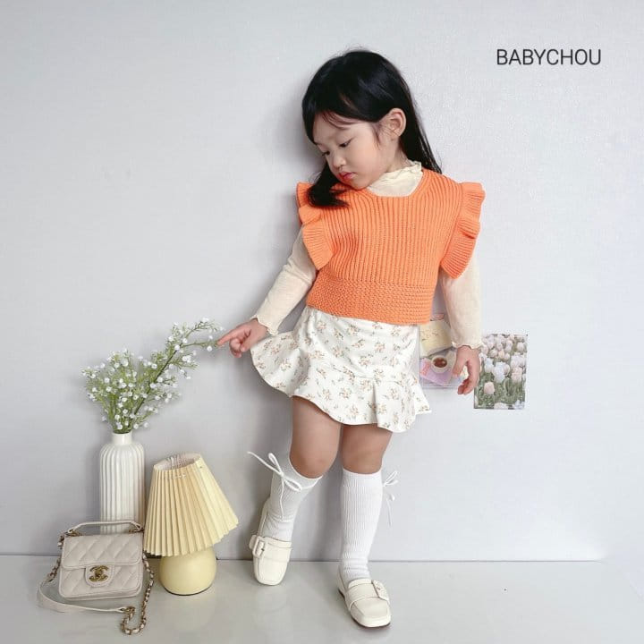 Babychou - Korean Children Fashion - #kidsshorts - Frill Vest - 11
