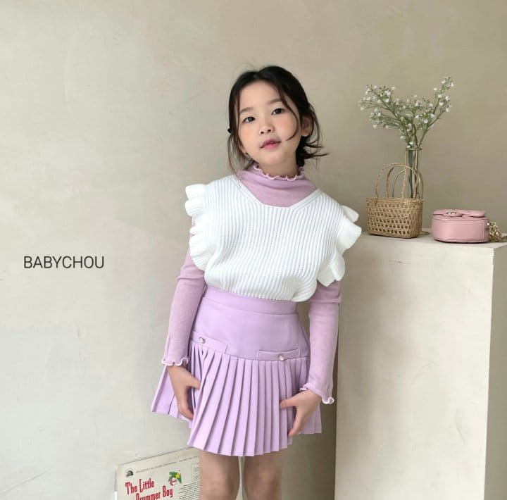 Babychou - Korean Children Fashion - #todddlerfashion - Frill Vest - 4