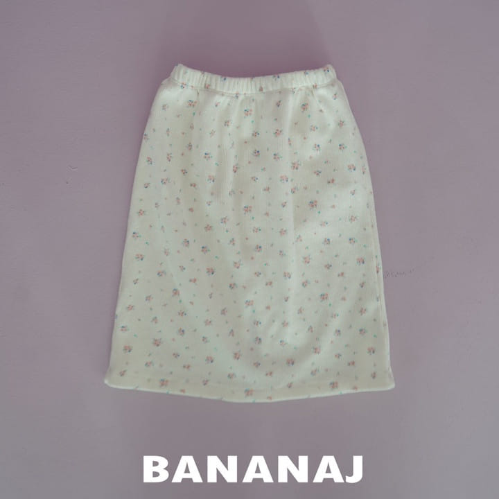 Banana J - Korean Children Fashion - #childrensboutique - Flower Waffle Skirt - 10