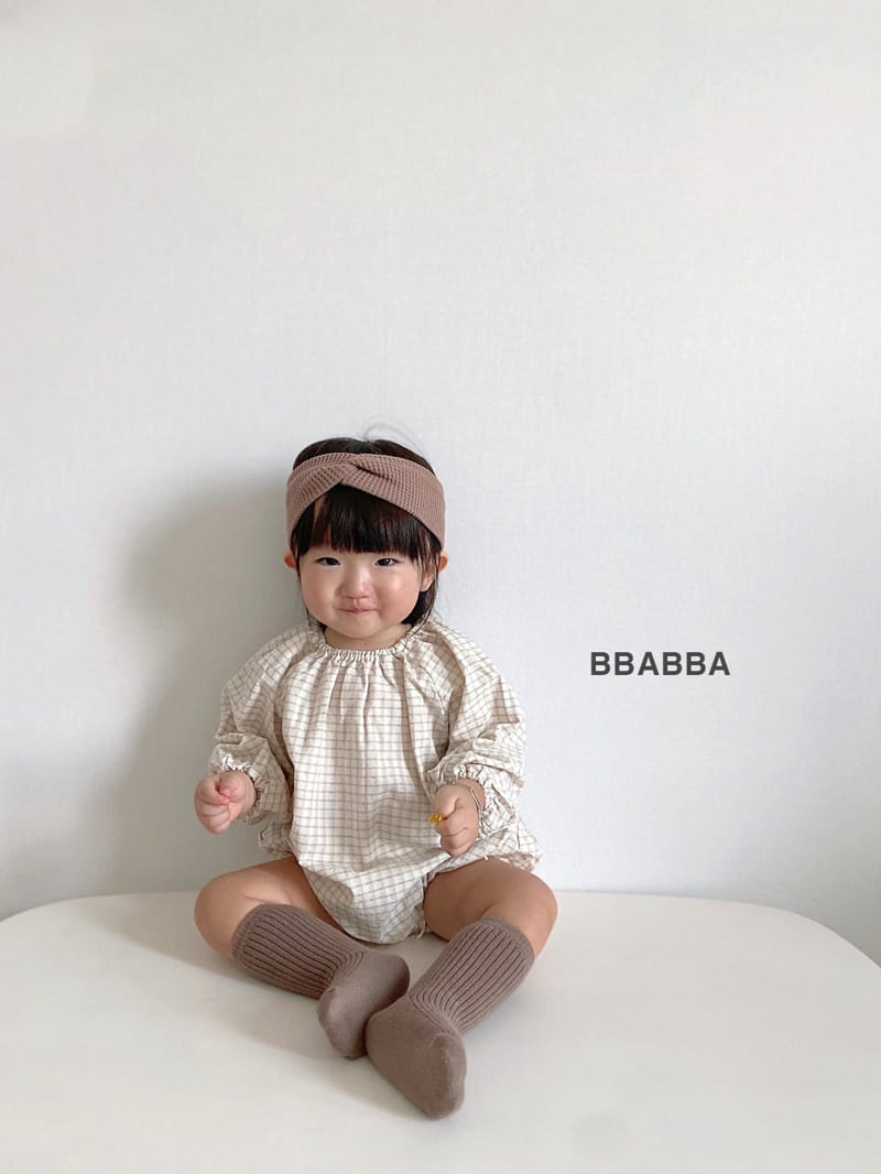 Bbabba - Korean Baby Fashion - #onlinebabyboutique - Mone Check Bodysuit - 2