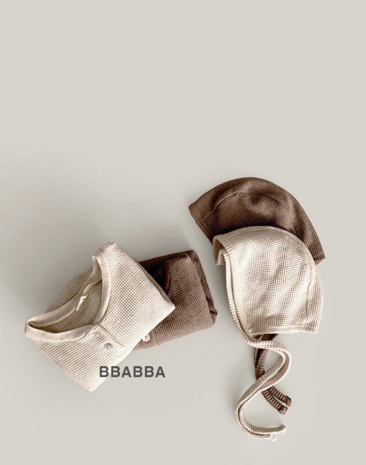 Bbabba - Korean Baby Fashion - #onlinebabyboutique - Waffle Bonnet Bodysuit - 6