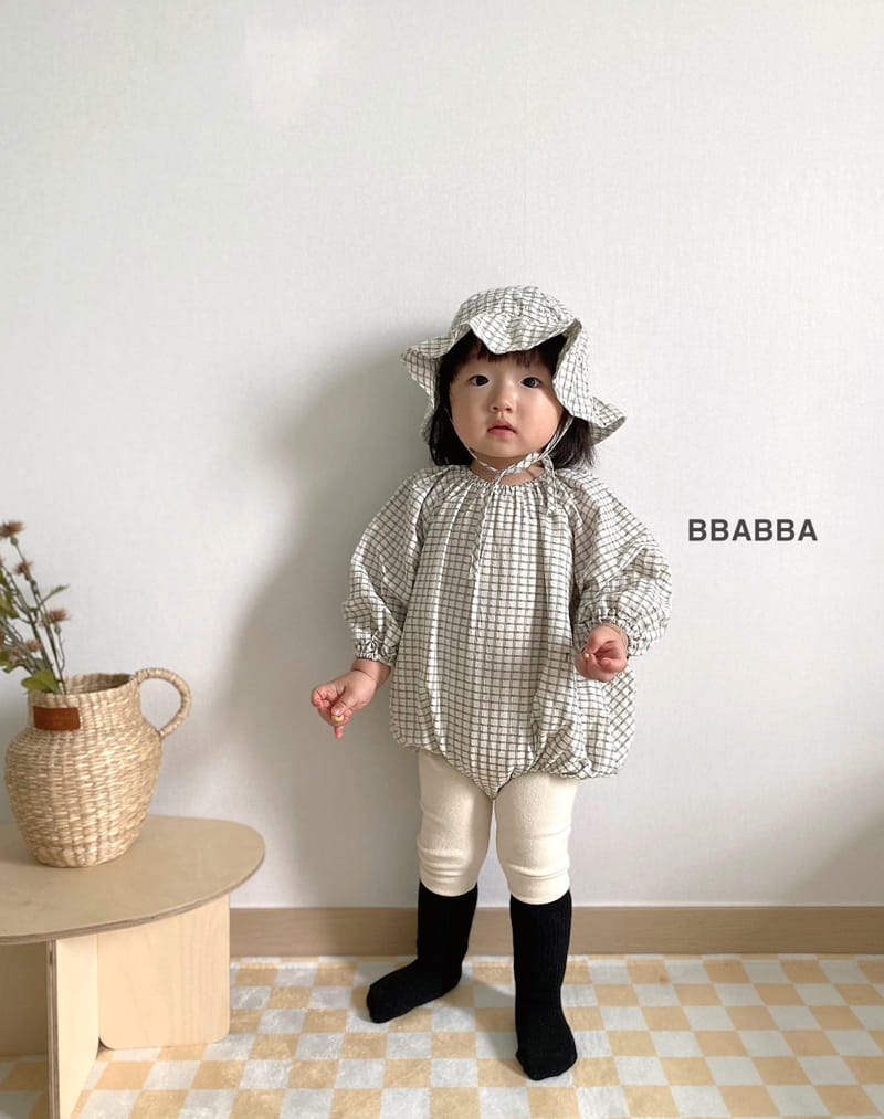 Bbabba - Korean Baby Fashion - #onlinebabyshop - Mone Check Bodysuit - 4