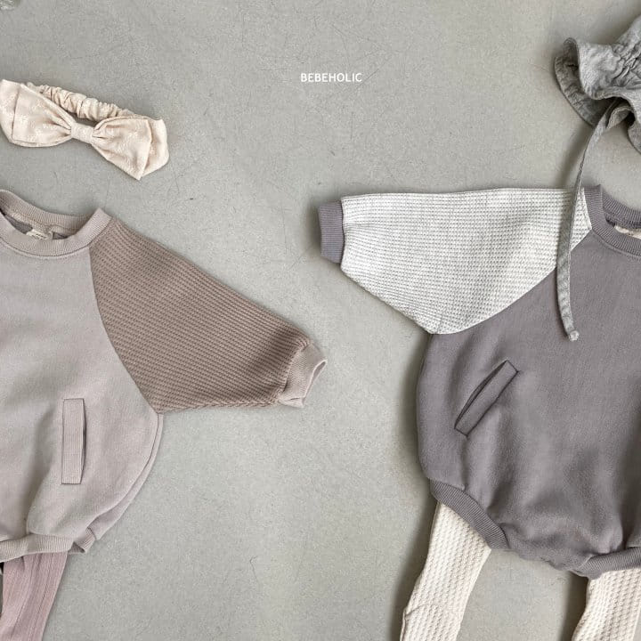 Bebe Holic - Korean Baby Fashion - #babyfashion - Waffle Pocket Bodysuit - 4