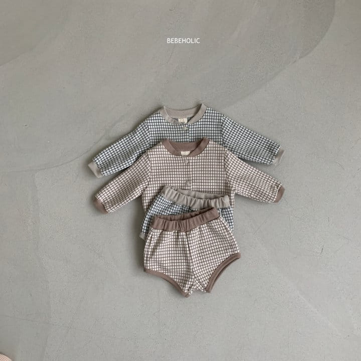 Bebe Holic - Korean Baby Fashion - #babyfever - Check Cardigan Set - 5