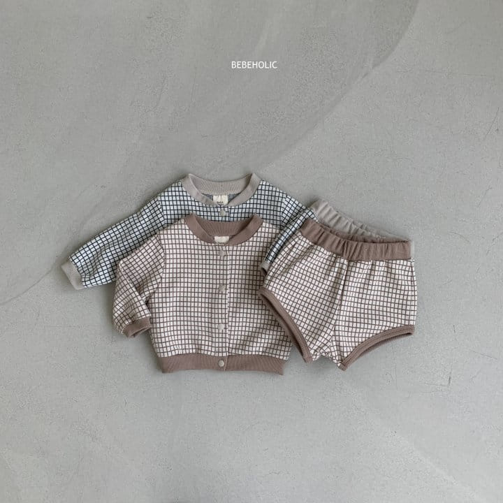 Bebe Holic - Korean Baby Fashion - #babygirlfashion - Check Cardigan Set - 6