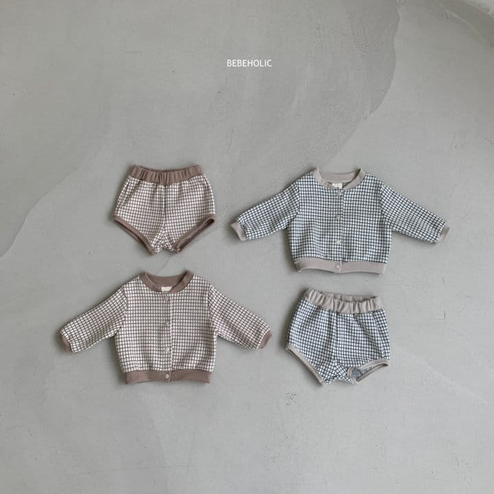 Bebe Holic - Korean Baby Fashion - #babylifestyle - Check Cardigan Set - 7