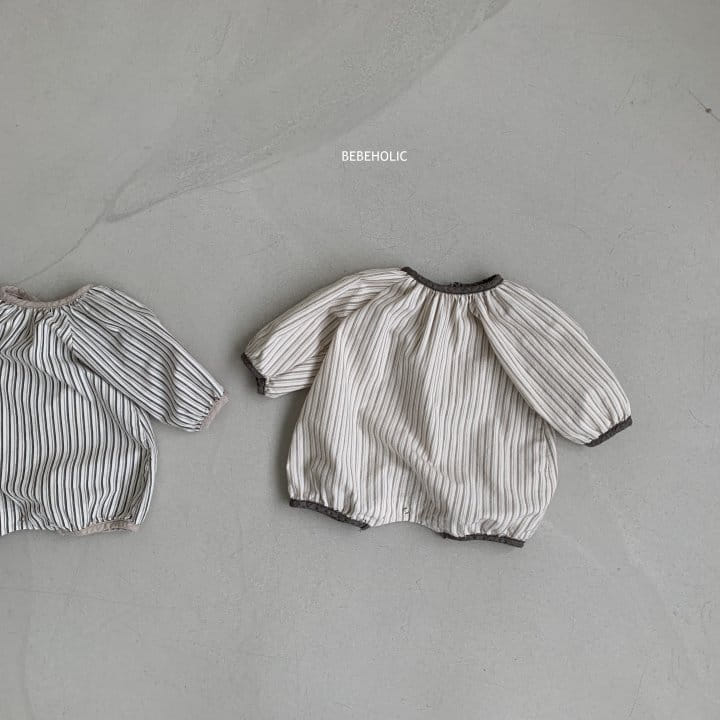 Bebe Holic - Korean Baby Fashion - #babyoninstagram - Barnie Stripes Bodysuit - 10