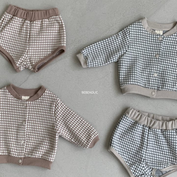 Bebe Holic - Korean Baby Fashion - #babyoninstagram - Check Cardigan Set - 8