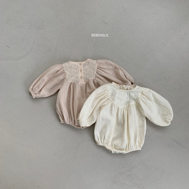 Bebe Holic - Korean Baby Fashion - #babyootd - Flower Embrodiery Bodysuit - 5