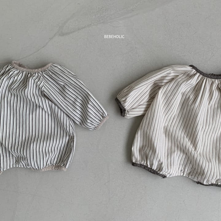 Bebe Holic - Korean Baby Fashion - #babyootd - Barnie Stripes Bodysuit - 11