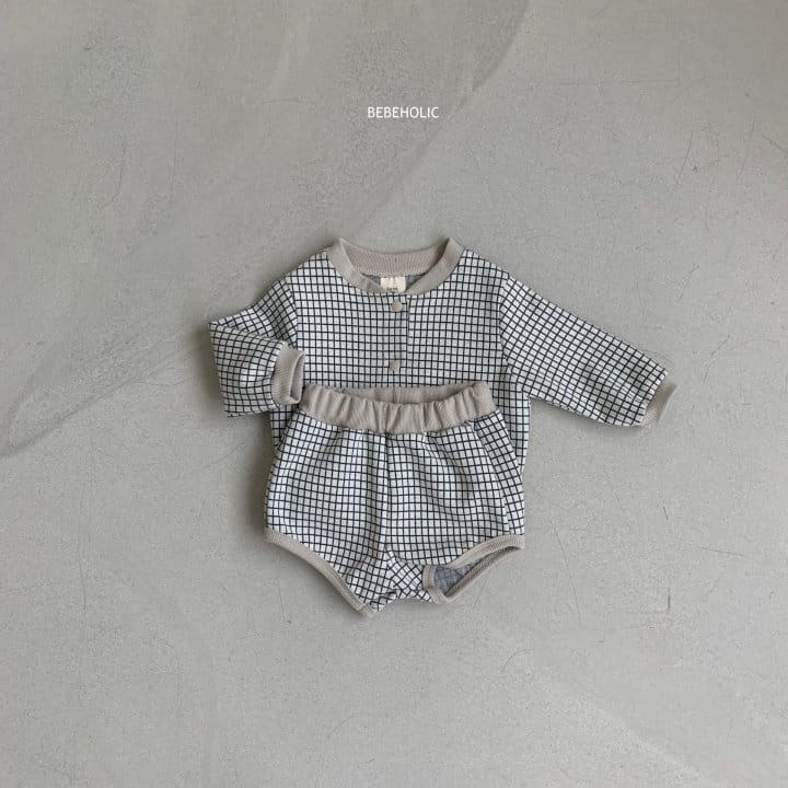 Bebe Holic - Korean Baby Fashion - #babyootd - Check Cardigan Set - 9
