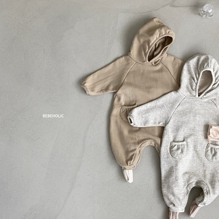 Bebe Holic - Korean Baby Fashion - #babyoutfit - Pocket Hoody Bodysuit - 2