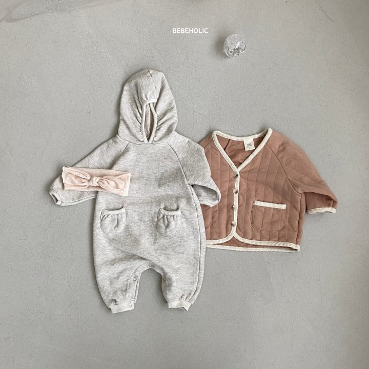 Bebe Holic - Korean Baby Fashion - #babyoutfit - Pocket Hoody Bodysuit - 4