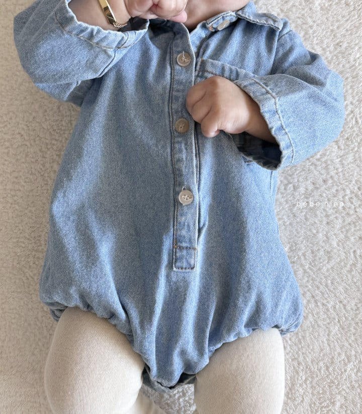 Bebe Nine - Korean Baby Fashion - #onlinebabyshop - Bebe Denim Bodysuit - 4