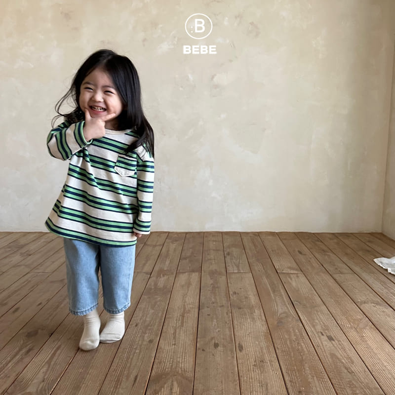 Bella Bambina - Korean Baby Fashion - #babyoutfit - Bebe Stripes Box Tee - 3