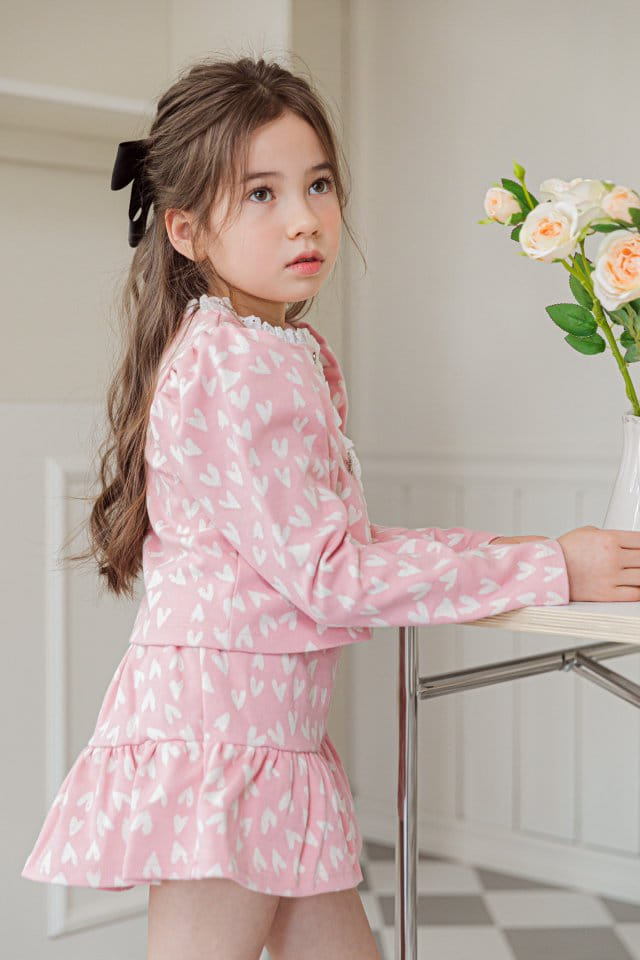 Berry Berry - Korean Children Fashion - #childofig - Heart Cardigan Skirt Set - 9