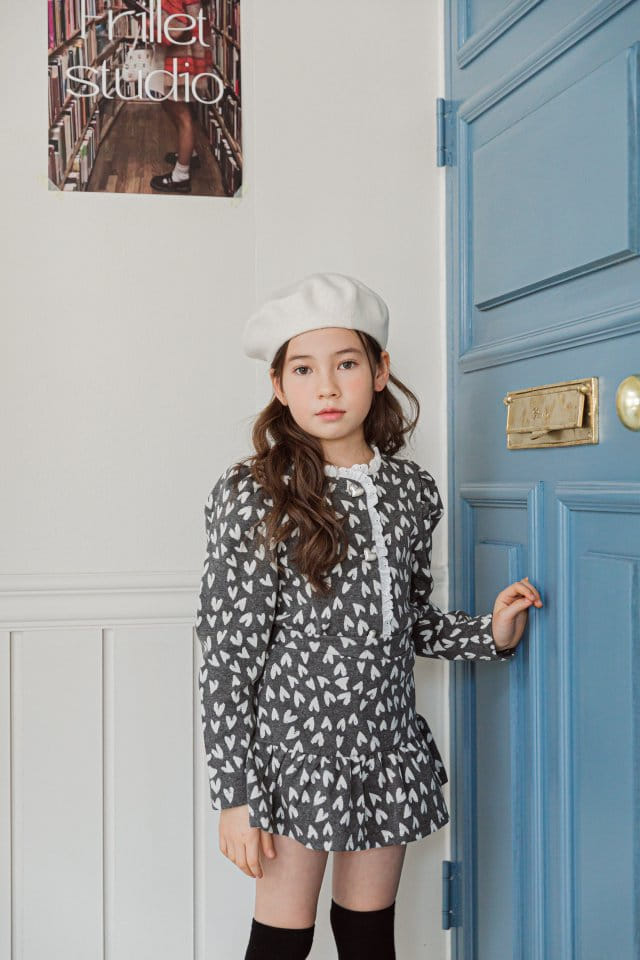 Berry Berry - Korean Children Fashion - #kidzfashiontrend - Heart Cardigan Skirt Set - 3