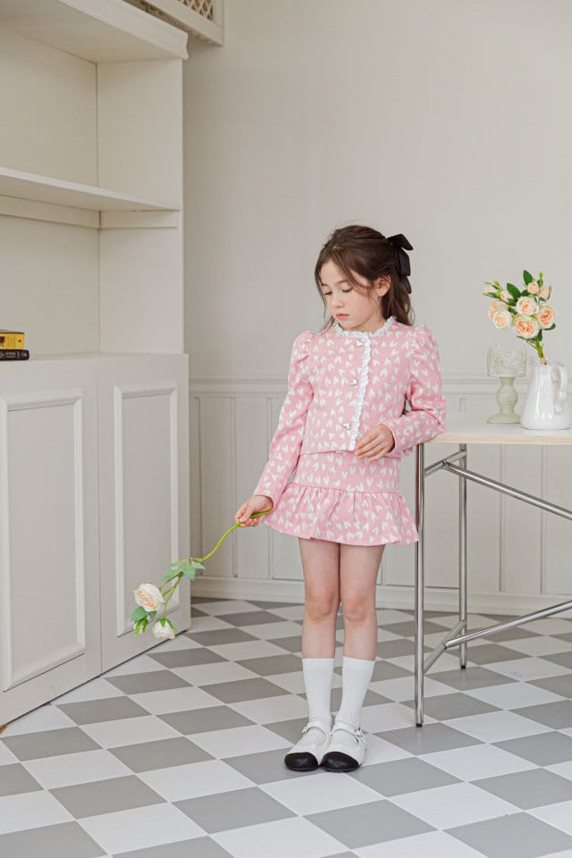 Berry Berry - Korean Children Fashion - #magicofchildhood - Heart Cardigan Skirt Set - 6