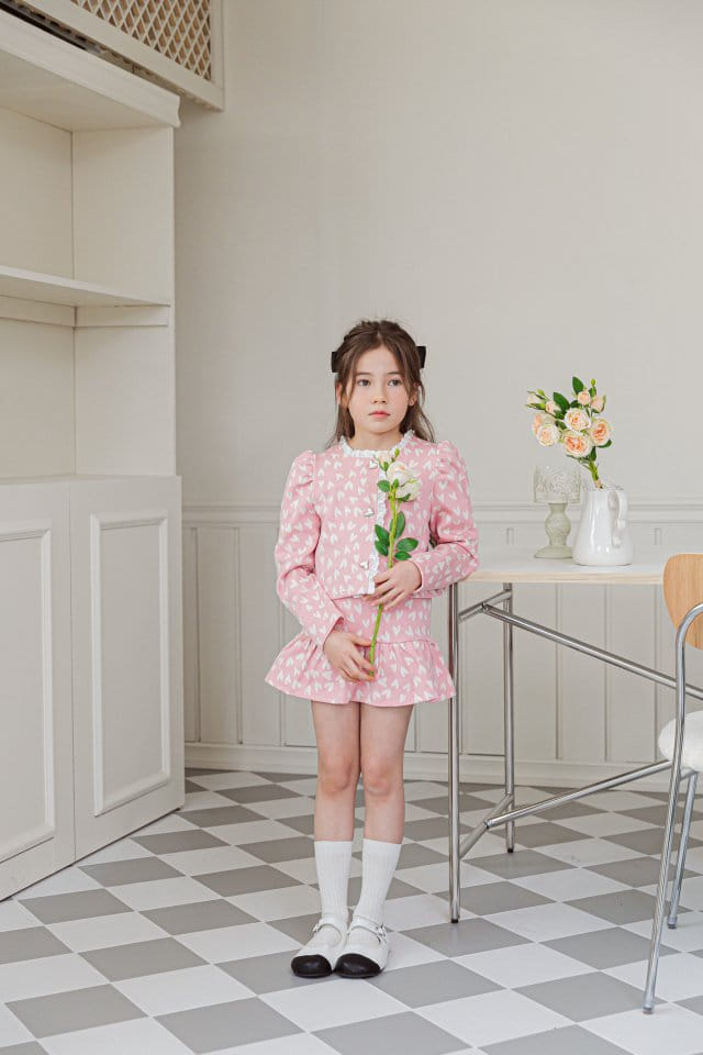 Berry Berry - Korean Children Fashion - #minifashionista - Heart Cardigan Skirt Set - 7