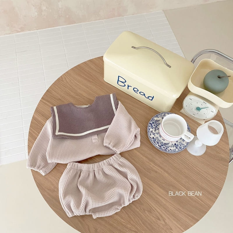 Black Bean - Korean Baby Fashion - #babywear - Bebe Croiffle Bebe Top Bottom Set - 11