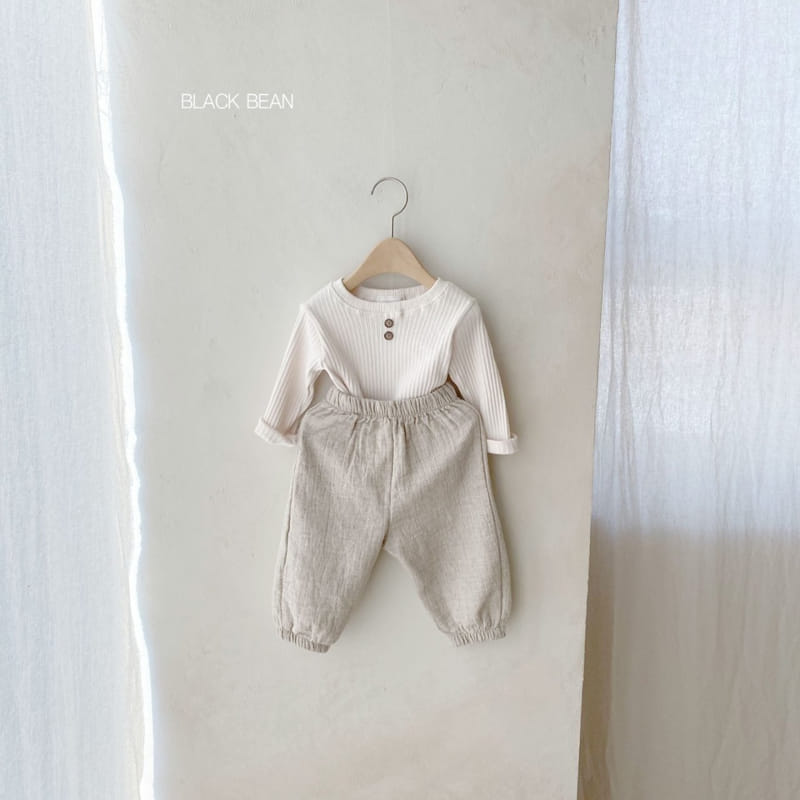 Black Bean - Korean Baby Fashion - #onlinebabyboutique - Button Bebe Top Bottom Set