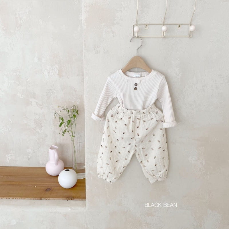 Black Bean - Korean Baby Fashion - #onlinebabyshop - Button Bebe Top Bottom Set - 2
