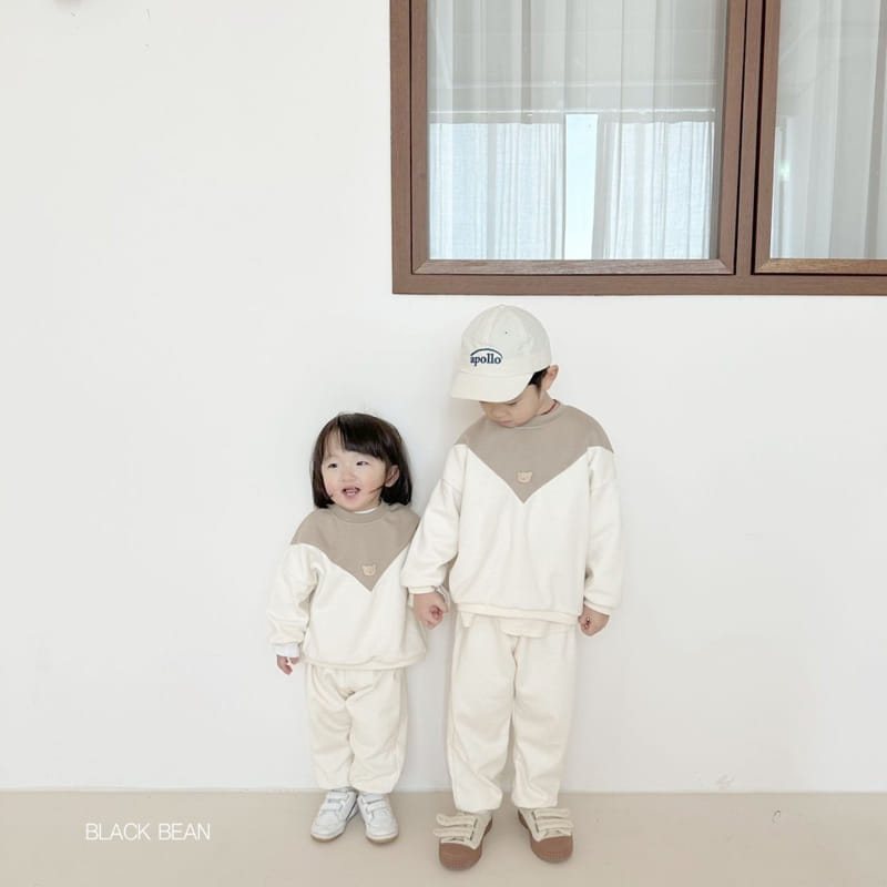 Black Bean - Korean Children Fashion - #childofig - Color Bear Top Bottom Set - 6
