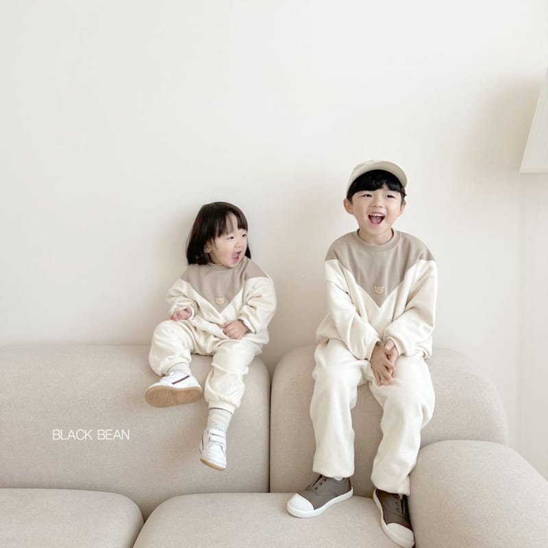 Black Bean - Korean Children Fashion - #childrensboutique - Color Bear Top Bottom Set - 8