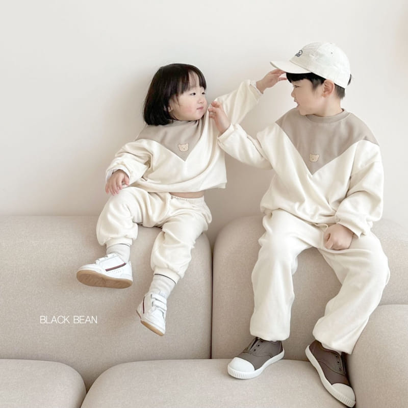 Black Bean - Korean Children Fashion - #designkidswear - Color Bear Top Bottom Set - 9