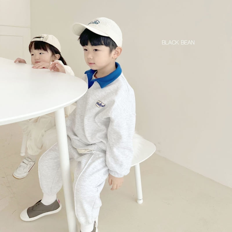 Black Bean - Korean Children Fashion - #discoveringself - Collar Color Top Bottom Set - 8