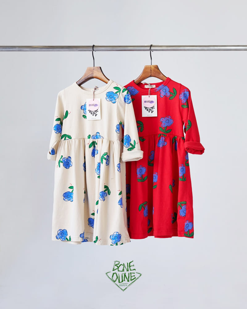 Boneoune - Korean Children Fashion - #littlefashionista - Blue Flower One-piece