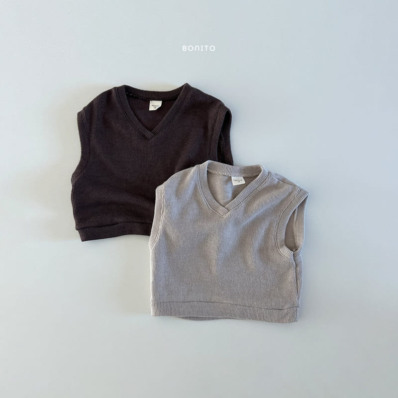 Bonito - Korean Baby Fashion - #babyclothing - V Neck Knit Vest