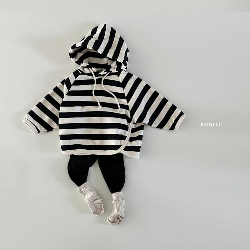 Bonito - Korean Baby Fashion - #babyfever - Stripes Piping Hoody Tee - 4