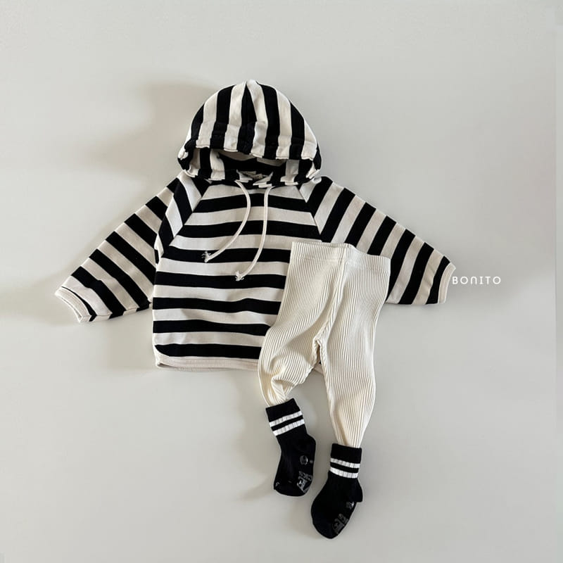 Bonito - Korean Baby Fashion - #babylifestyle - Stripes Piping Hoody Tee - 5