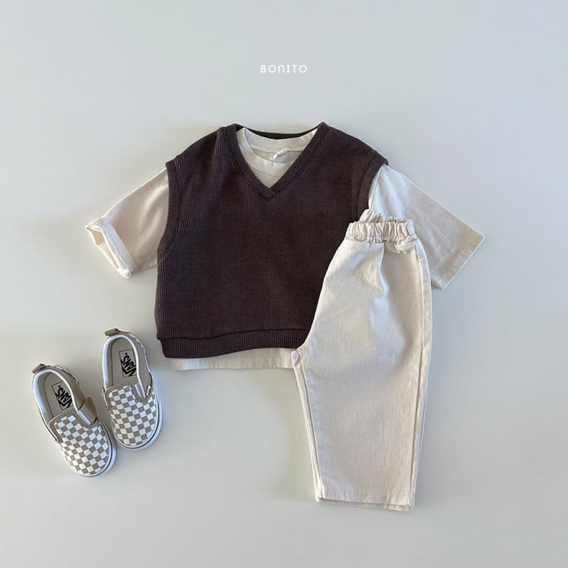 Bonito - Korean Baby Fashion - #babyoninstagram - V Neck Knit Vest - 6