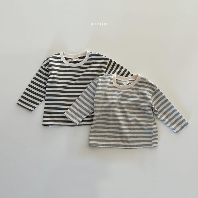 Bonito - Korean Baby Fashion - #babyootd - Stripes Sticky Tee