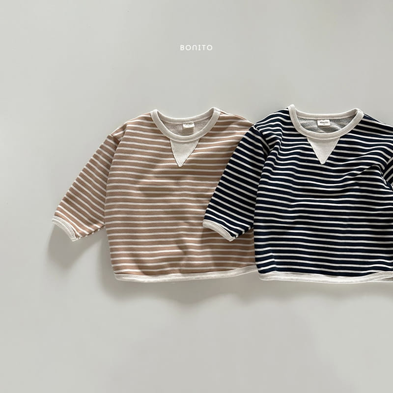 Bonito - Korean Baby Fashion - #babyoutfit - Stripes Bijou Piping Tee
