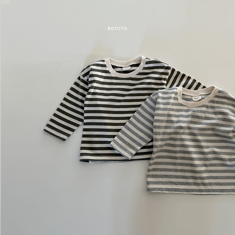 Bonito - Korean Baby Fashion - #babyoutfit - Stripes Sticky Tee - 2