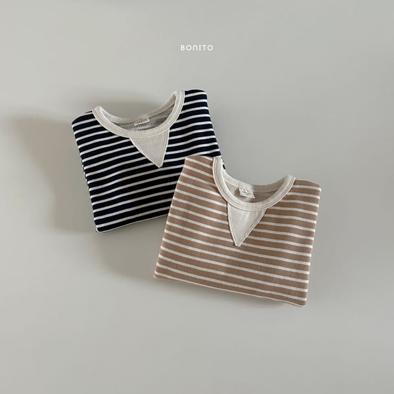 Bonito - Korean Baby Fashion - #babywear - Stripes Bijou Piping Tee - 2